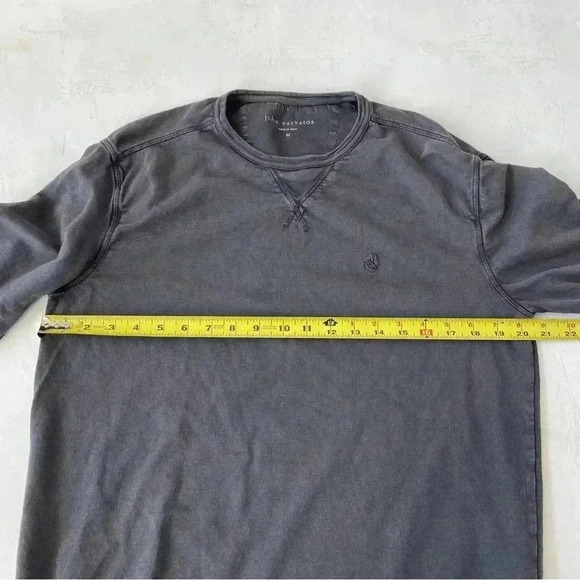 JOHN VARVATOS Darien Long Sleeve Garment Dye Terry Sweatshirt In Grey Size M - Picture 9 of 12